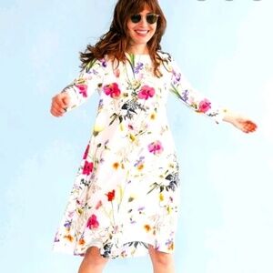 Sonnet James Brielle Floral Print modest Dress 45621